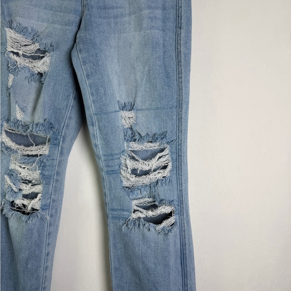 Flying Monkey Women High Rise Straight Jean Sz 23x29 Distressed Cropped Raw Hem - Picture 2 of 6